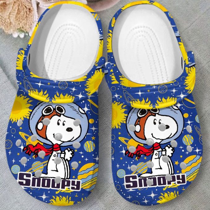 Cute Astronaut Snoopy In Colorful Space Clogs For Kids And Adults