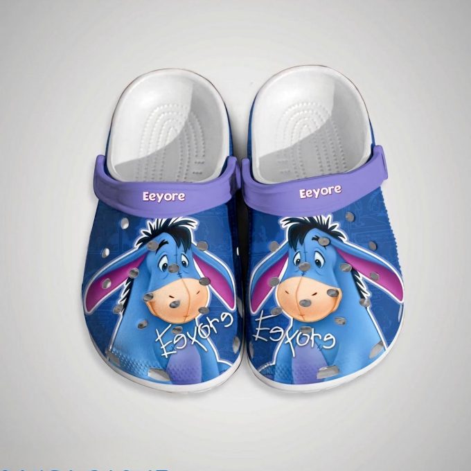 Cute Eeyore Winnie The Pooh Blue Clogs For Kids And Adults