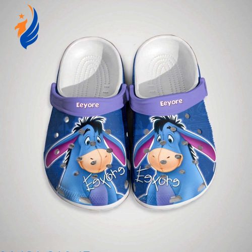 Cute Eeyore Winnie The Pooh Blue Clogs For Kids And Adults