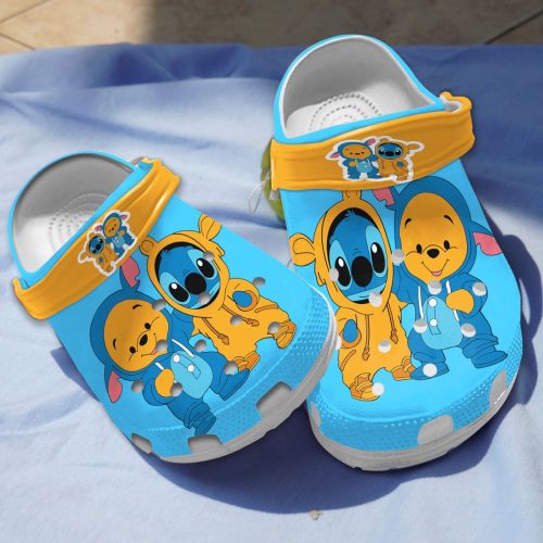 Cute Friends Winnie The Pooh And Stitch Clogs