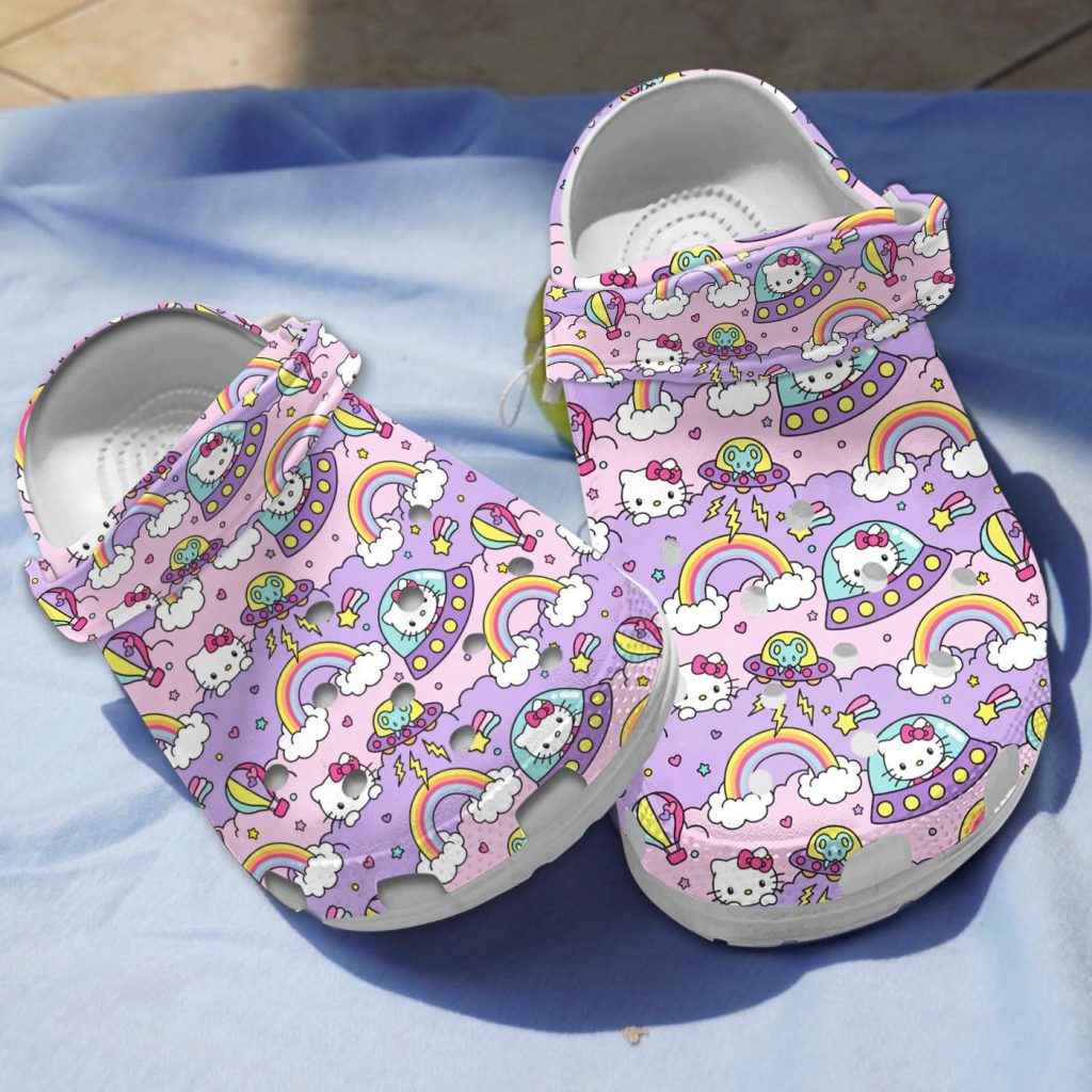 Cute Hello Kitty And Colorful Rainbow Clogs Cute Hello Kitty And Colorful Rainbow Clogs