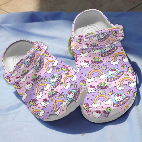 Cute Hello Kitty And Colorful Rainbow Clogs