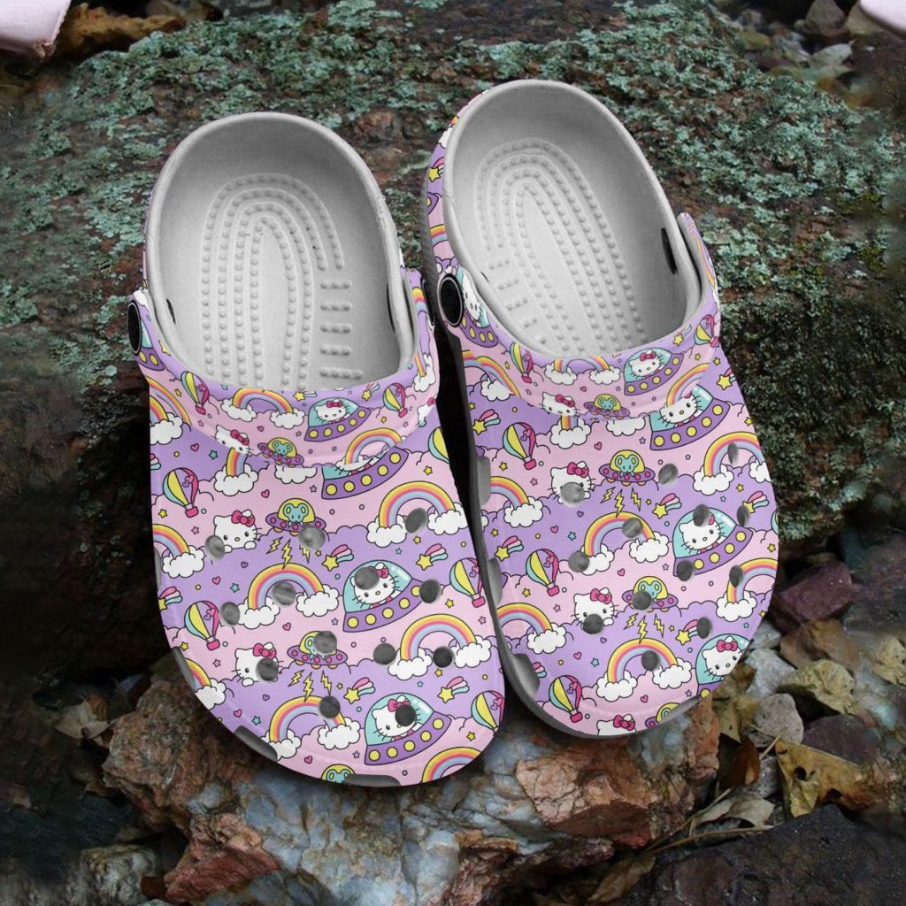 Cute Hello Kitty And Colorful Rainbow Clogs Cute Hello Kitty And Colorful Rainbow Clogs