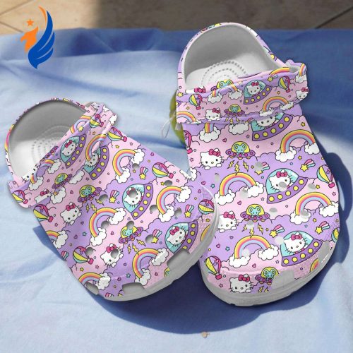 Cute Hello Kitty And Colorful Rainbow Clogs
