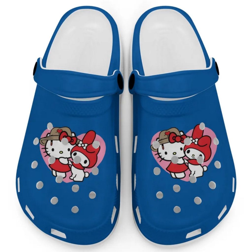Cute Hello Kitty And My Melody Blue Clogs For Kids And Adults Cute Hello Kitty And My Melody Blue Clogs For Kids And Adults