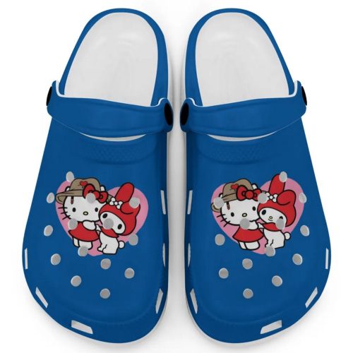 Cute Hello Kitty And My Melody Blue Clogs For Kids And Adults