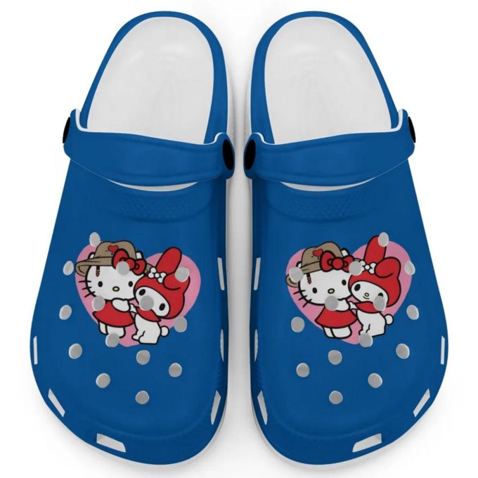 Cute Hello Kitty And My Melody Blue Clogs For Kids And Adults