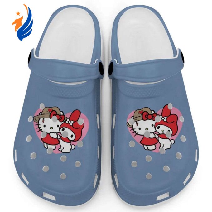 Cute Hello Kitty And My Melody Blue Jean Clogs For Kids And Adults Cute Hello Kitty And My Melody Blue Jean Clogs For Kids And Adults