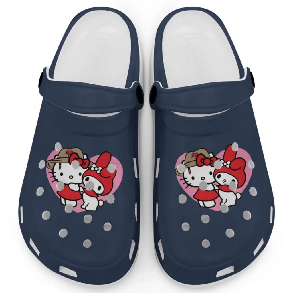 Cute Hello Kitty And My Melody Blue Navy Clogs For Kids And Adults Cute Hello Kitty And My Melody Blue Navy Clogs For Kids And Adults