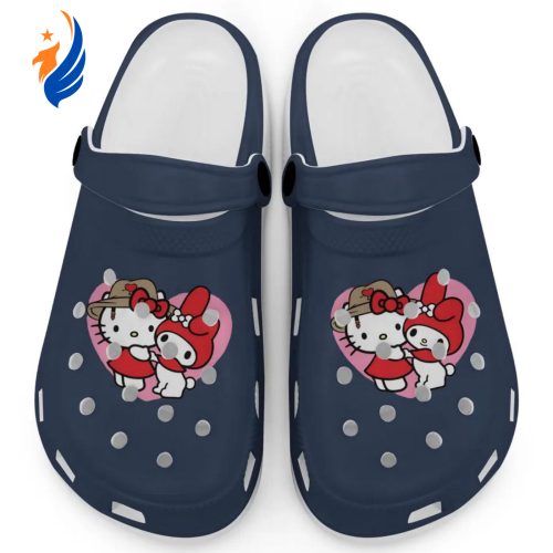 Cute Hello Kitty And My Melody Blue Navy Clogs For Kids And Adults