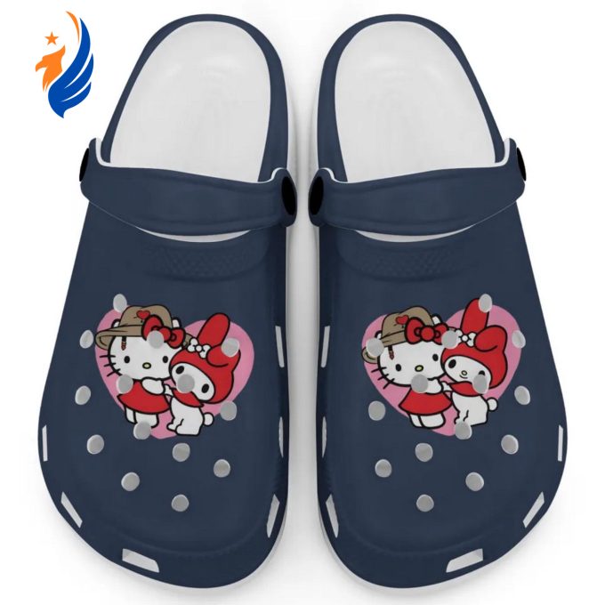Cute Hello Kitty And My Melody Blue Navy Clogs For Kids And Adults Cute Hello Kitty And My Melody Blue Navy Clogs For Kids And Adults