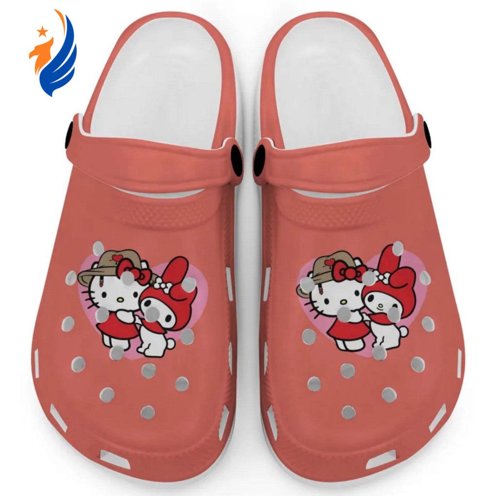 Cute Hello Kitty And My Melody Bright Salmon Clogs For Kids And Adults Cute Hello Kitty And My Melody Bright Salmon Clogs For Kids And Adults