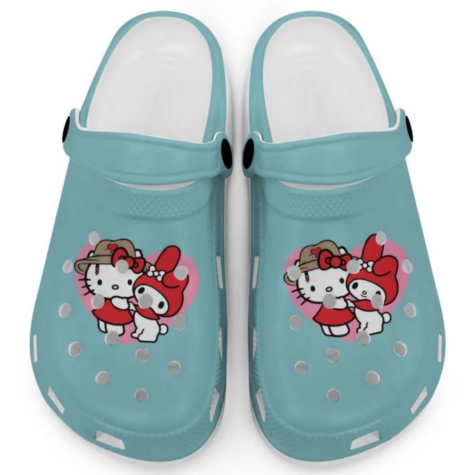 Cute Hello Kitty And My Melody Chalky Mint Clogs For Kids And Adults