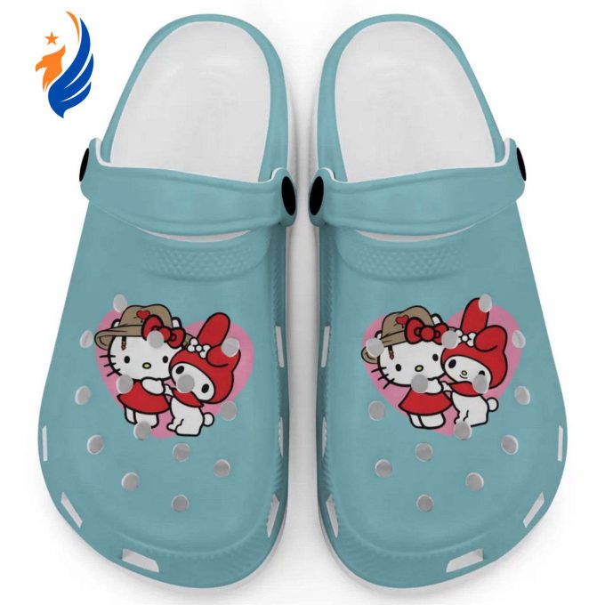 Cute Hello Kitty And My Melody Chalky Mint Clogs For Kids And Adults Cute Hello Kitty And My Melody Chalky Mint Clogs For Kids And Adults