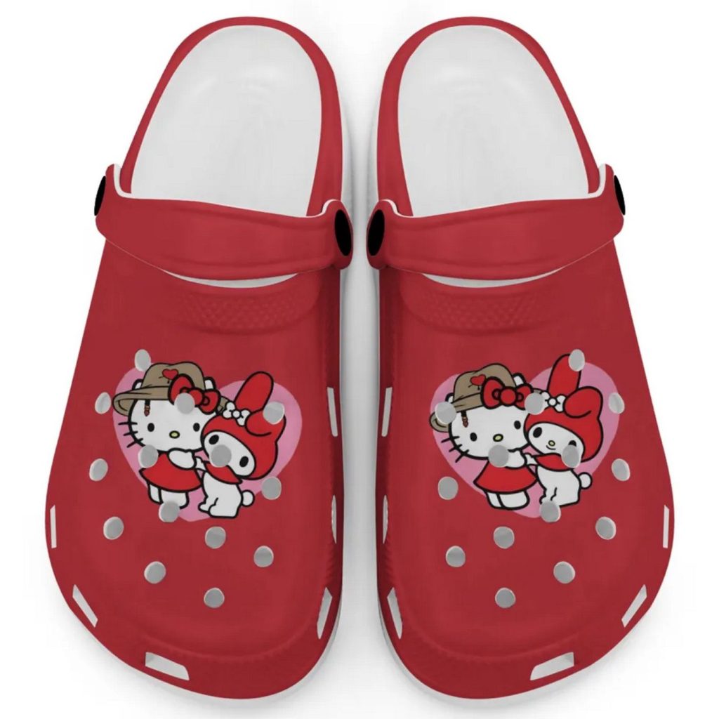 Cute Hello Kitty And My Melody Cranberry Clogs For Kids And Adults Cute Hello Kitty And My Melody Cranberry Clogs For Kids And Adults