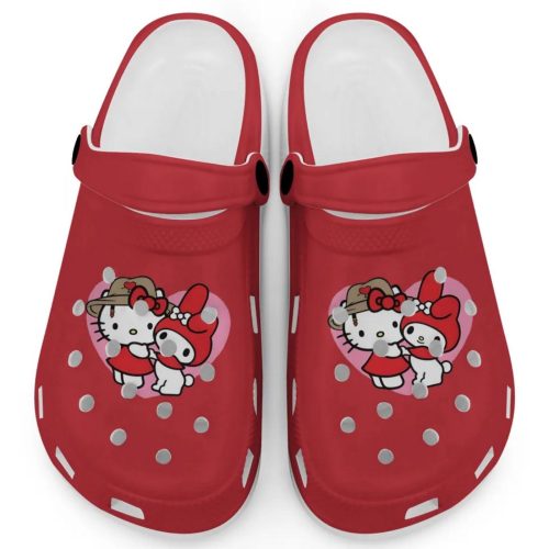 Cute Hello Kitty And My Melody Cranberry Clogs For Kids And Adults