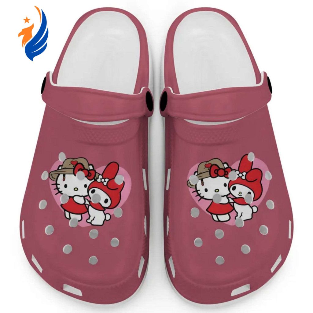 Cute Hello Kitty And My Melody Crimson Clogs For Kids And Adults Cute Hello Kitty And My Melody Crimson Clogs For Kids And Adults
