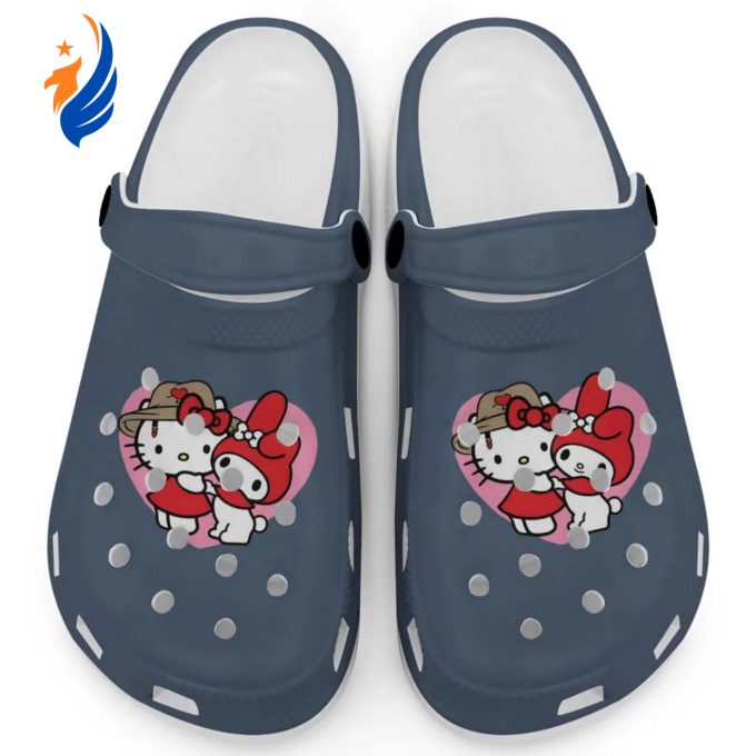 Cute Hello Kitty And My Melody Denim Clogs For Kids And Adults Cute Hello Kitty And My Melody Denim Clogs For Kids And Adults
