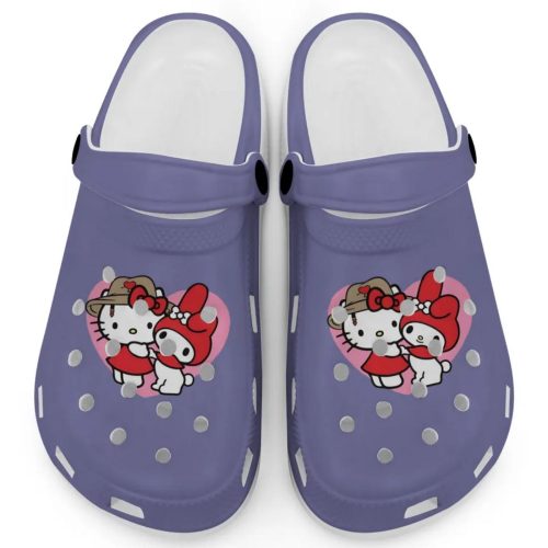 Cute Hello Kitty And My Melody Grape Clogs For Kids And Adults