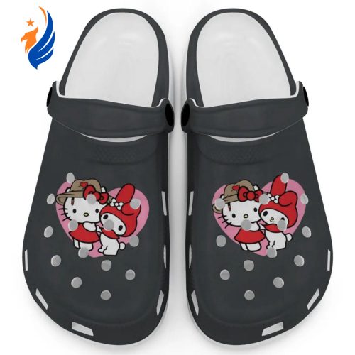 Cute Hello Kitty And My Melody Graphite Clogs For Kids And Adults