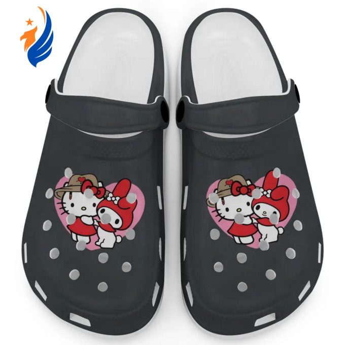 Cute Hello Kitty And My Melody Graphite Clogs For Kids And Adults Cute Hello Kitty And My Melody Graphite Clogs For Kids And Adults