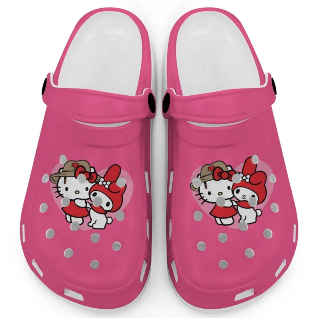 Cute Hello Kitty And My Melody Heliconia Clogs For Kids And Adults Cute Hello Kitty And My Melody Heliconia Clogs For Kids And Adults