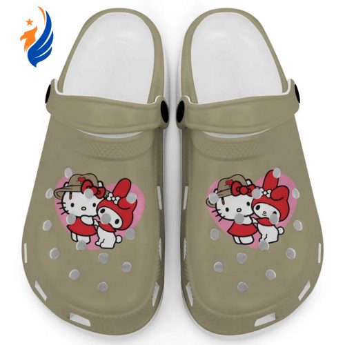 Cute Hello Kitty And My Melody Khaki Clogs For Kids And Adults