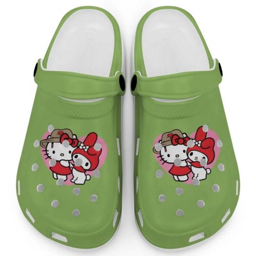 Cute Hello Kitty And My Melody Kiwi Clogs For Kids And Adults