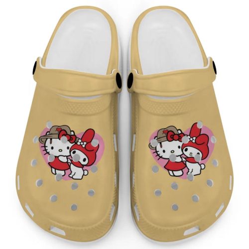Cute Hello Kitty And My Melody Mustard Clogs For Kids And Adults