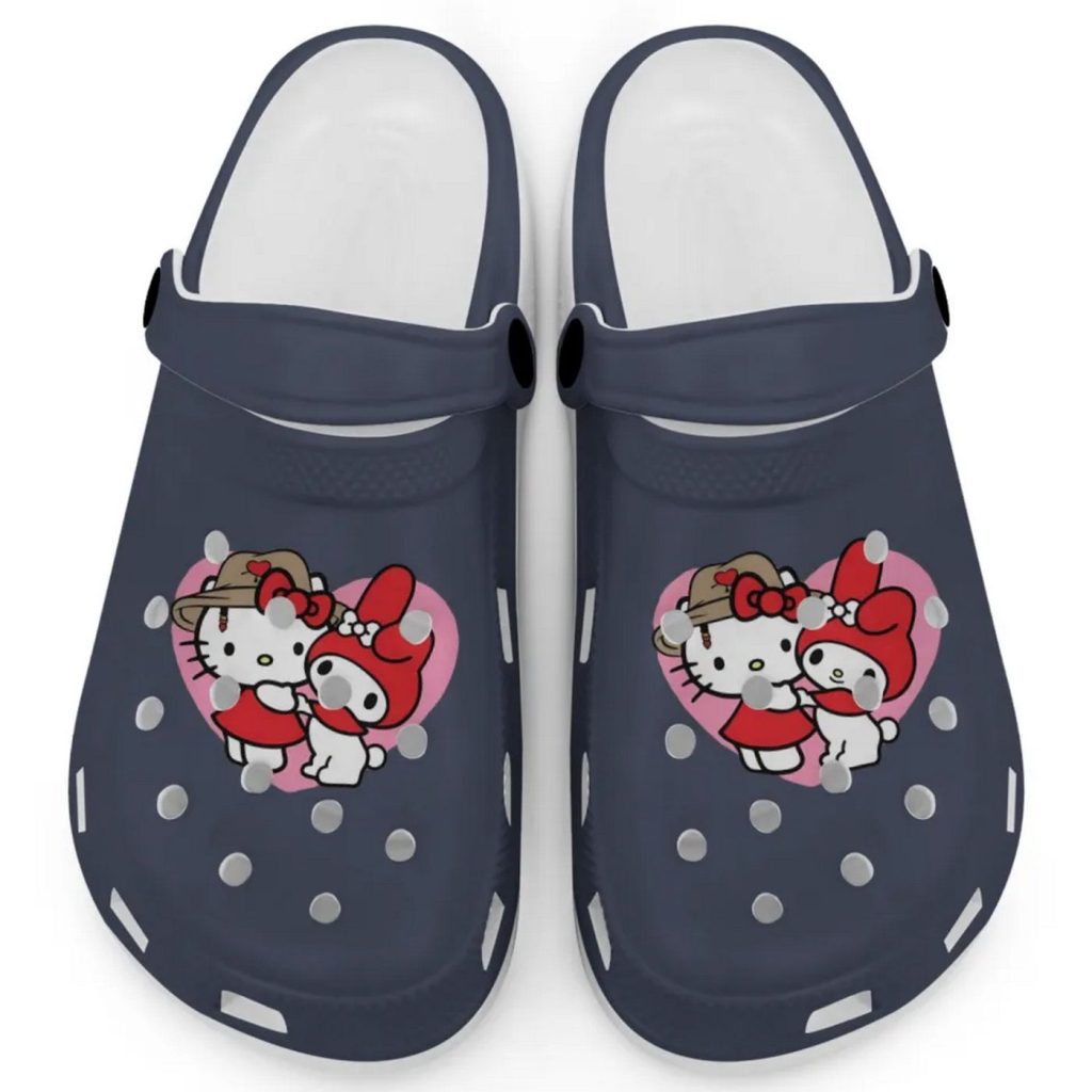 Cute Hello Kitty And My Melody Navy Clogs For Kids And Adults Cute Hello Kitty And My Melody Navy Clogs For Kids And Adults