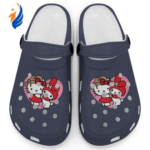 Cute Hello Kitty And My Melody Navy Clogs For Kids And Adults