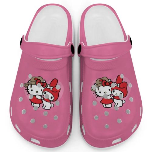 Cute Hello Kitty And My Melody Orchid Peony Clogs For Kids And Adults