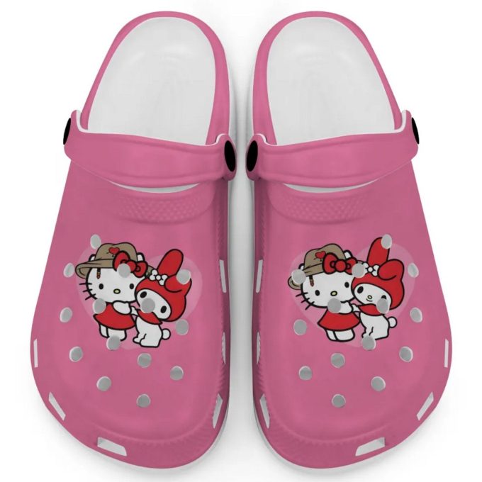 Cute Hello Kitty And My Melody Orchid Peony Clogs For Kids And Adults