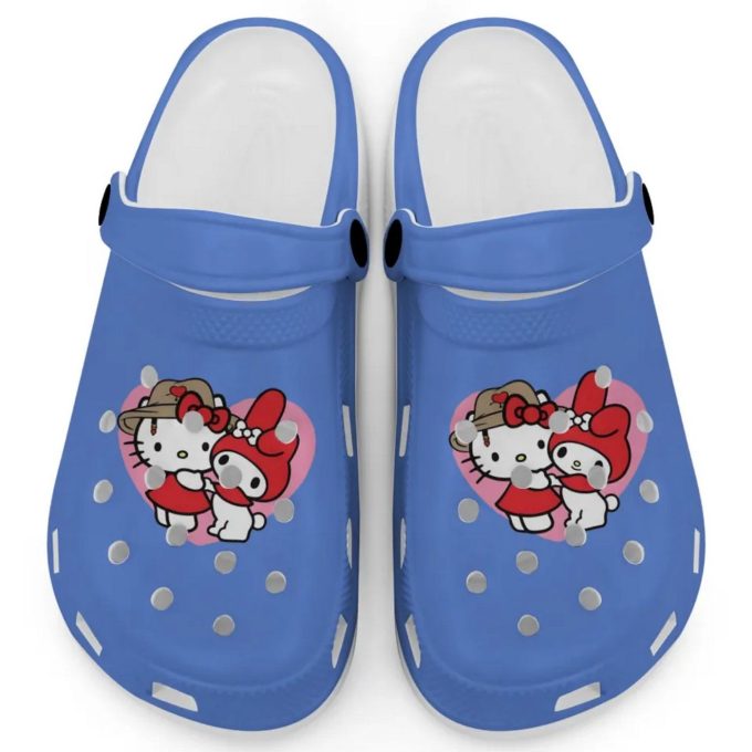 Cute Hello Kitty And My Melody Periwinkle Clogs For Kids And Adults