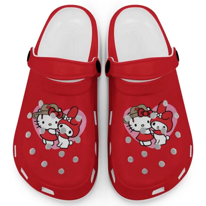 Cute Hello Kitty And My Melody Red Clogs For Kids And Adults Cute Hello Kitty And My Melody Red Clogs For Kids And Adults