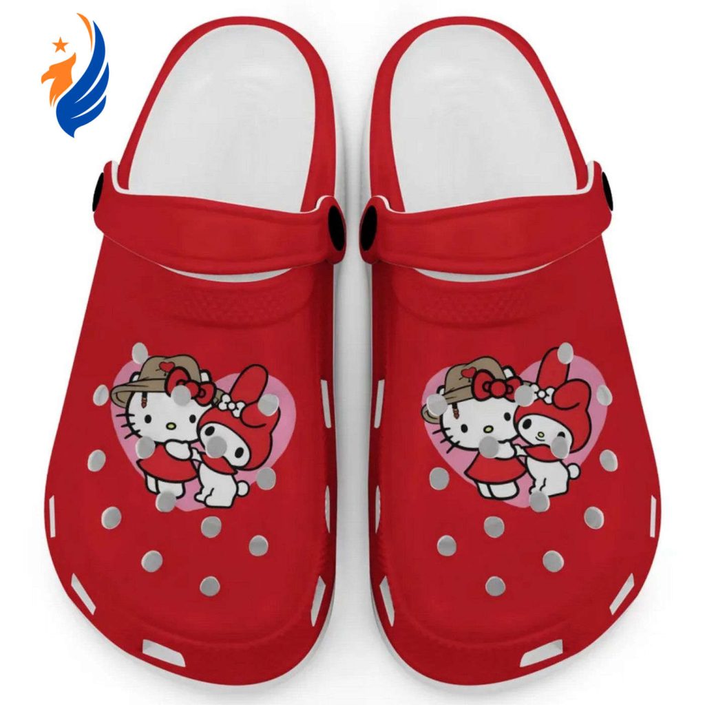 Cute Hello Kitty And My Melody Red Clogs For Kids And Adults Cute Hello Kitty And My Melody Red Clogs For Kids And Adults