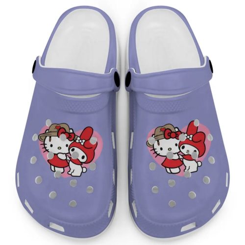 Cute Hello Kitty And My Melody Violet Clogs For Kids And Adults