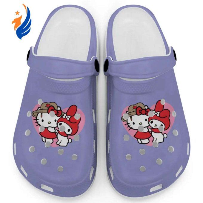 Cute Hello Kitty And My Melody Violet Clogs For Kids And Adults Cute Hello Kitty And My Melody Violet Clogs For Kids And Adults