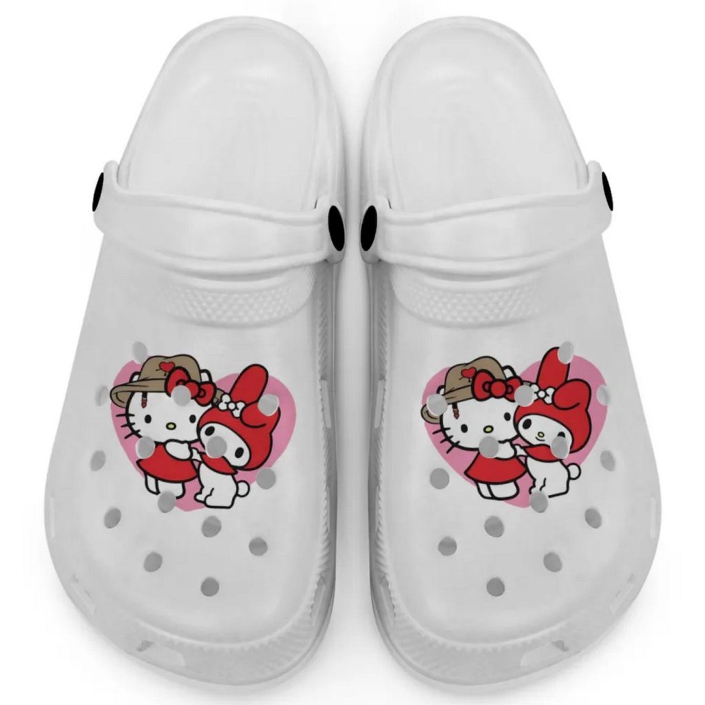 Cute Hello Kitty And My Melody White Clogs For Kids And Adults Cute Hello Kitty And My Melody White Clogs For Kids And Adults