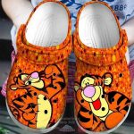 Cute Tigger Winnie The Pooh Orange With Polka Dots Clogs For Kids And Adutls