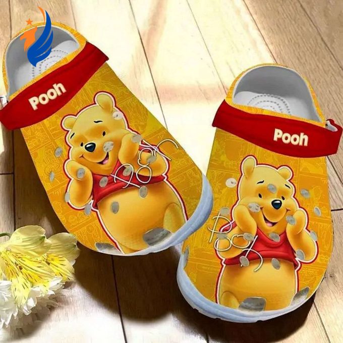 Cute Winnie The Pooh Orange Windown Clogs For Kids And Adutls Cute Winnie The Pooh Orange Windown Clogs For Kids And Adutls
