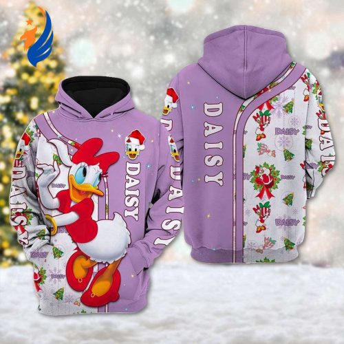 Daisy Duck Merry Christmas Hoodie Mickey Mouse 3D Sweatshirt Xmas Party Sweater Magic Kingdom Shirt