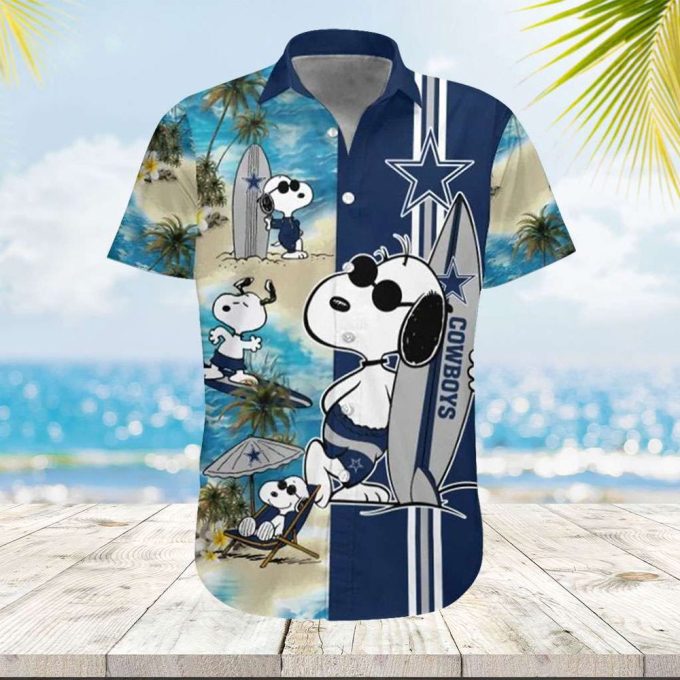 Dallas Cowboy Hawaiian Shirt: Snoopy Beach Design for a Stylish Tropical Look!