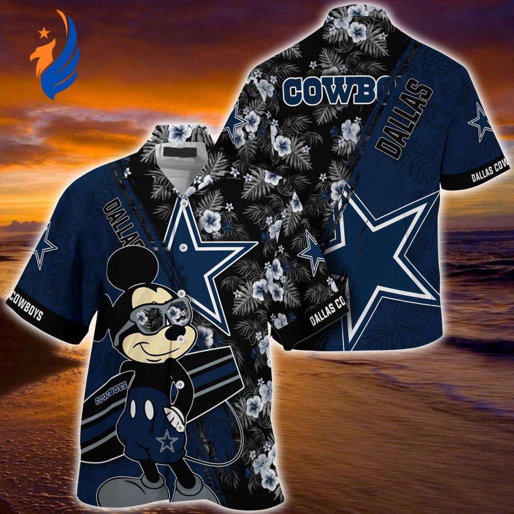 Dallas Cowboys Mickey & Floral Hawaiian Shirt – Perfect Gift for Fans! Dallas Cowboys Mickey & Floral Hawaiian Shirt – Perfect Gift for Fans!