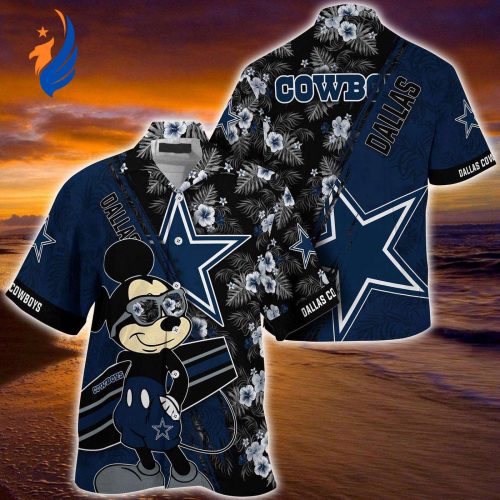 Dallas Cowboys Mickey & Floral Hawaiian Shirt – Perfect Gift for Fans!