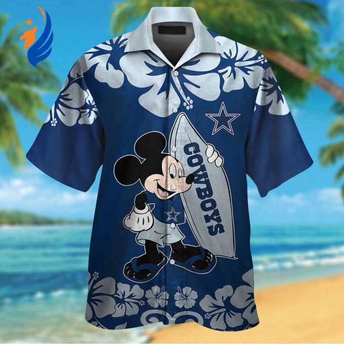 Dallas Cowboys & Mickey Mouse Hawaiian Shirt: Show Your Team Spirit with this Fun and Stylish Collaboration!