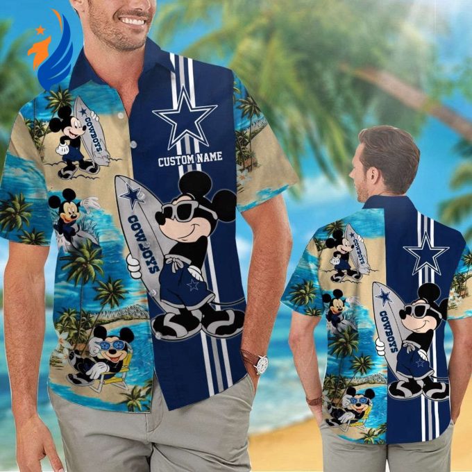 Dallas Cowboys Mickey Name Personalized Hawaiian Shirt Set – Short Sleeve Button Up for Men Women & Kids Dallas Cowboys Mickey Name Personalized Hawaiian Shirt Set – Short Sleeve Button Up for Men Women & Kids