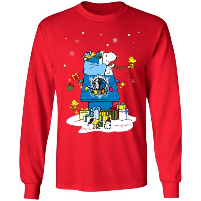 Spread Christmas Cheer with Dallas Mavericks Santa Snoopy Shirt – Limited Edition!