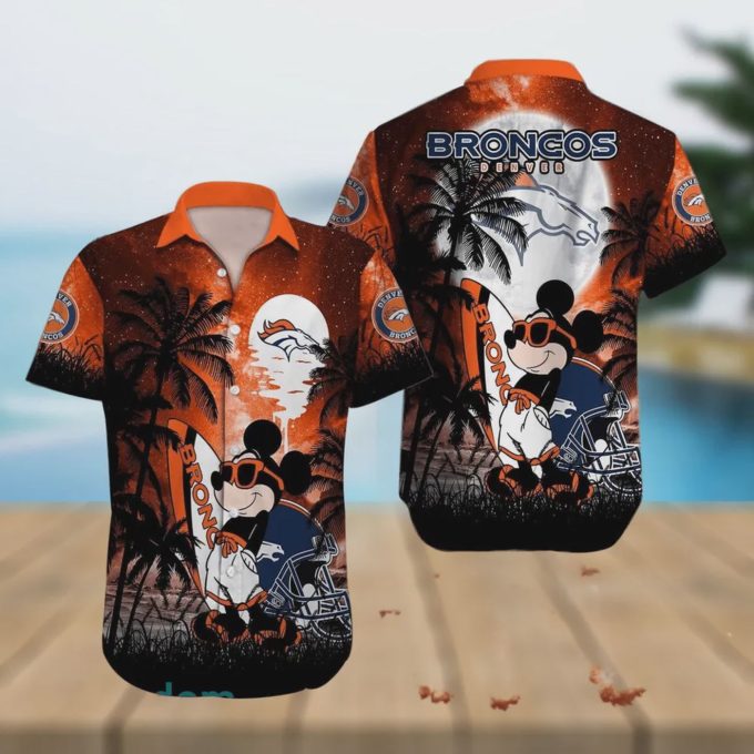 Denver Broncos NFL Mickey Mouse Hawaiian Shirt – Show Your Team Spirit with this Fun and Stylish Apparel!