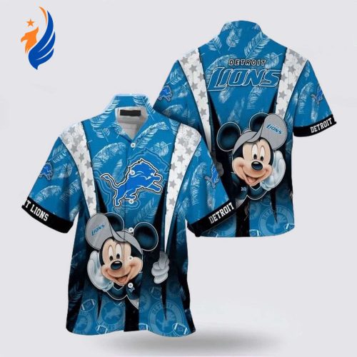 Show Your Team Spirit with the Detroit Lions NFL Mickey Mouse Hawaiian Shirt – Perfect for Fans!